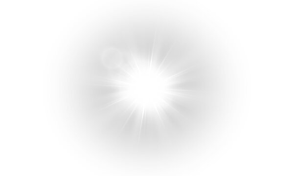 Glow effect: glare, explosion, shine, lines, sun glare, sparks and stars. Glowing light explodes with sparks, Vector graphics PNG.