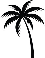 Obraz premium Single Palm Tree Silhouette Illustration