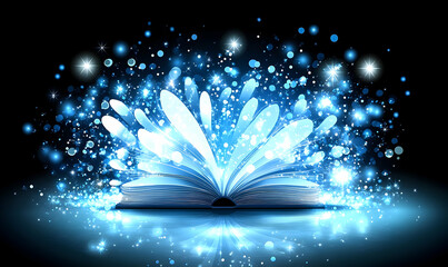 Open book with glowing light