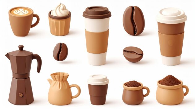 Coffee Delight: A Playful 3D Render of Coffee Culture
