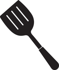 spatula silhouette, black and white silhouette, vector and illustration