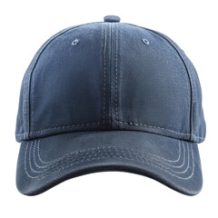 A classic blue denim baseball cap, perfect for casual wear. background removed