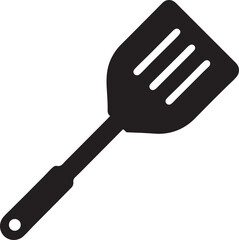 spatula silhouette, black and white silhouette, vector and illustration