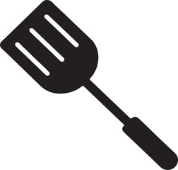 spatula silhouette, black and white silhouette, vector and illustration