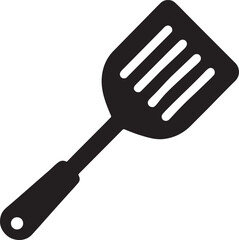 spatula silhouette, black and white silhouette, vector and illustration
