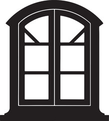 window silhouette, black and white silhouette, vector and illustration