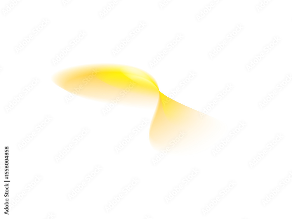 Aufkleber abstract golden yellow shape with flowing lines and dynamic movement on black background