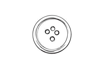  sewing button line art and black color 