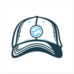 Modern Baseball Cap Vector Icon Illustration Baseball Cap Front or side view