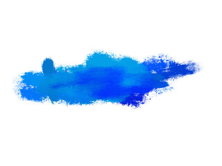 Abstract blue watercolor cloud shape against a black background with textured edges