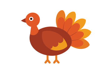 Thanksgiving Turkey Illustration Festive Bird on a White Background