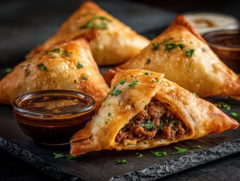 Indian lamb samosa