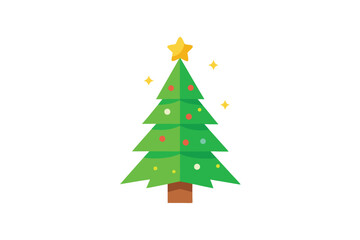 Sparkling Animated Christmas Tree Design for White Background
