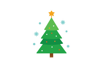Whimsical Animated Christmas Tree Design with Snowflakes charming