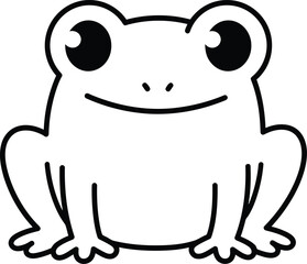 Cute Cartoon Frog Line Art Illustration

