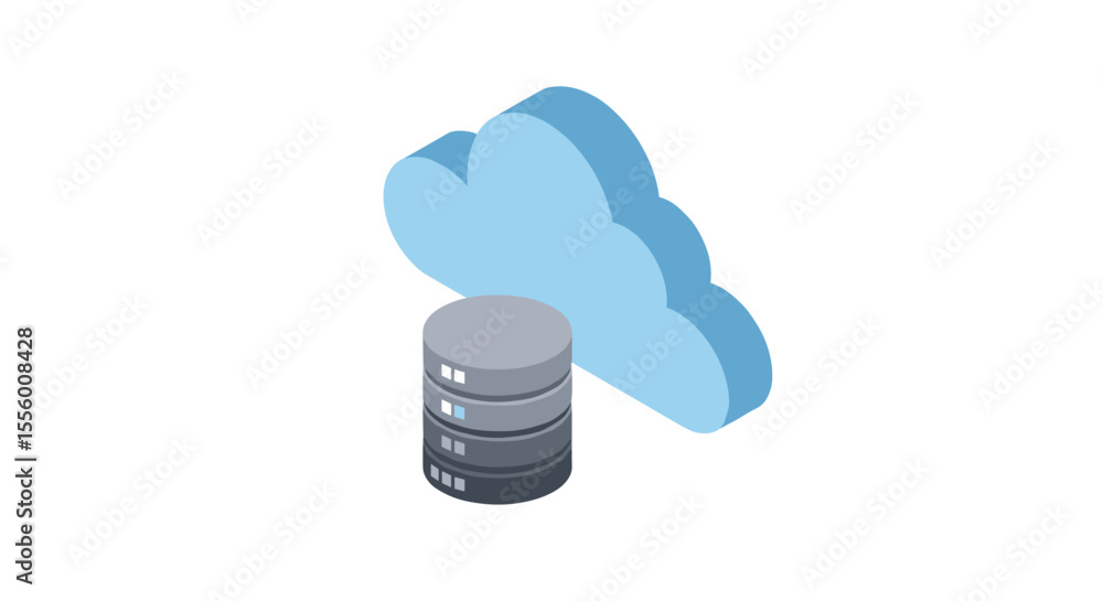 Aufkleber cloud computing concept vector illustration for technology design in isometric style