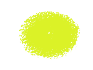 Abstract yellow circle shape with rough edges on a solid black background