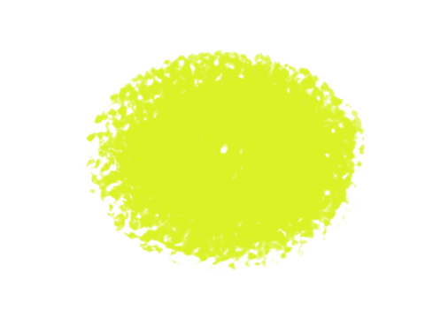 Abstract yellow circle shape with rough edges on a solid black background - Powered by Adobe
