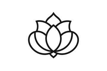 Modern Pumpkin Flower Outline Logo Icon Design for White Background