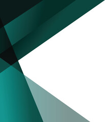 Minimal emerald green abstract geometric border with transparent background vector illustration