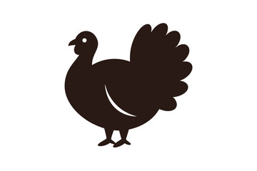 Obraz premium Minimalist Thanksgiving Turkey Silhouette Design simple black and