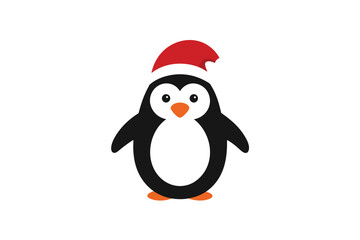 Penguin in Santa Hat Icon Design Single icon
