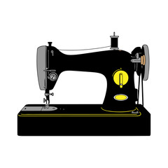 Sewing machine color detail Vector Illustration 