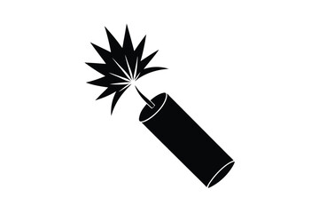 Firecracker Design with Flames on White Background EPS