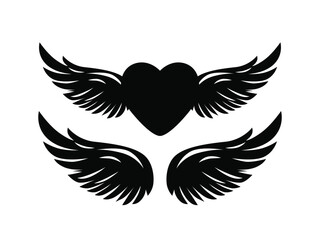 Obraz premium wing silhouette for logo and ornament