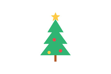Minimalist Animated Christmas Tree Design with Star tree