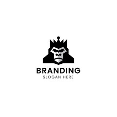 Iconic Gorilla animal mascot logo.