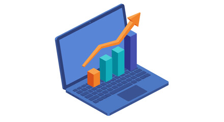 Fototapeta premium Growth analysis concept vector illustration for business and finance, isometric design for web and print