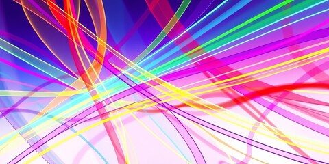 Vibrant, interwoven lines forming abstract colorful backdrop, gradient, visual