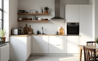Contemporary Kitchen Interior with Light Colors
