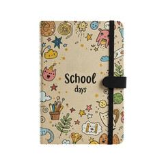 Colorful school diary decorated with doodles and illustrations  
