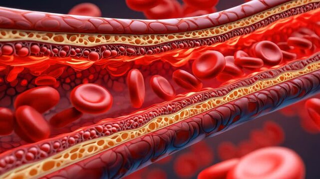 This presentation explains the dynamics of blood flow through arteries and veins, highlighting the role of red blood cells in transporting oxygen and nutrients throughout the body