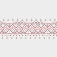 Geometric Tribal Border Seamless Pattern – Ethnic Design

