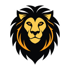 Tribal Lion Head Maskot for Tattoo Concepts Line Art Vector Illustration