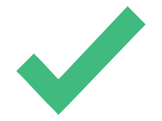 Green check mark symbol isolated on white background, graphic illustration. concept of approval, check mark, confirmation, icon, logo, success, verification, design element