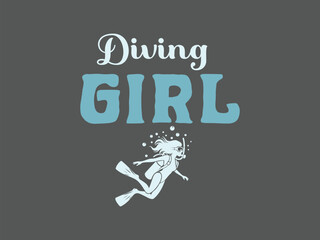  Diving girl cute scuba diver tee for ocean loving women, proud diving girl adventure tee for her