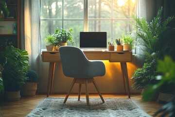 Obraz premium Home office workspace with plants