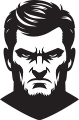 screaming face head vector illustration, screaming face head vector icon black on white background