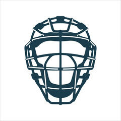 Umpire Mask Icon, Baseball Protective Gear Umpires Mask Bold cage like line