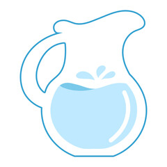 Glass water jug flat illustration