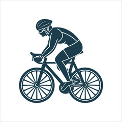 Fototapeta premium Triathlon Cyclist Silhouette, Bike Rider in Action Triathlon Transition A rider mid mount fluid and fast