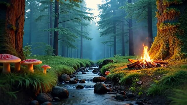 forest fire in the forest