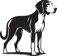 Obraz premium black dog vector illustration, dog logo vector illustration, dog silhouette vector full body