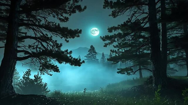misty morning in the forest