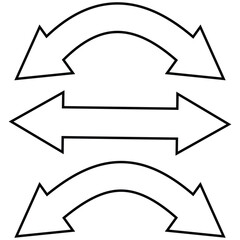 Double ended arrow illustration. Arrow indicated the direction symbol isolated on white background.