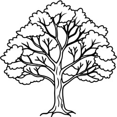 Obraz premium Snow-covered Tree line art vector